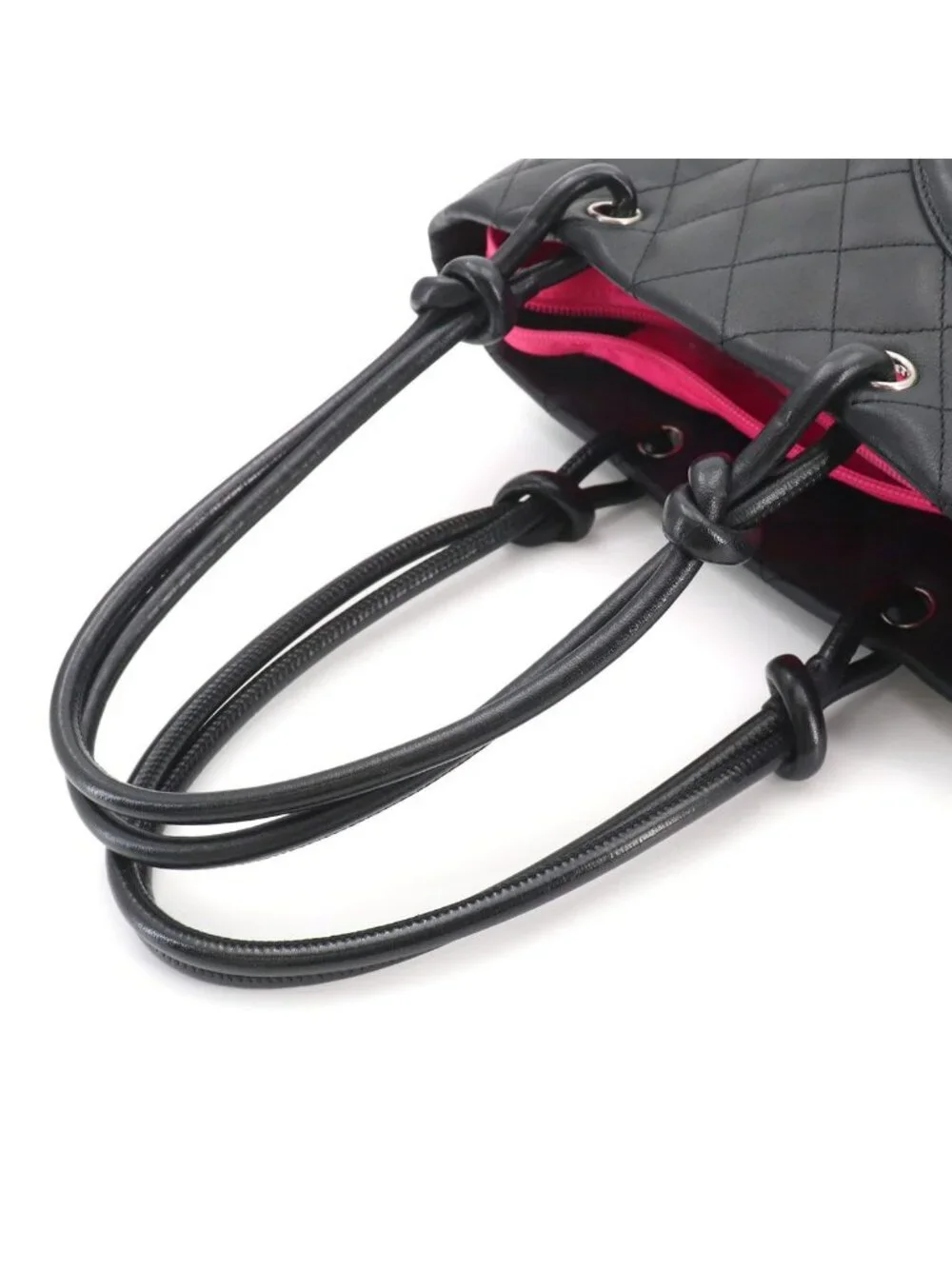Chanel Cambon Line Tote Calfskin Black Silver
